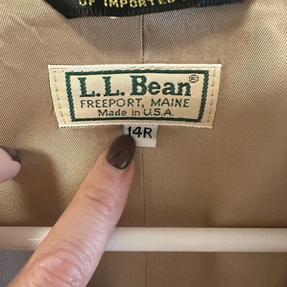 L.L. Bean Vintage Classic Creamy Beige Blazer! 14R made in USA! 🇺🇸 RARE FIND!